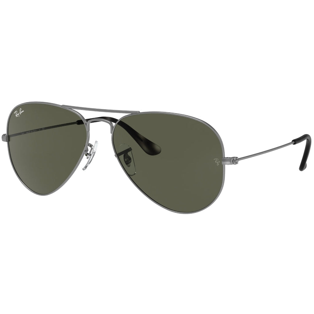 Ray-Ban Aviator Green Lens Grey Sunglasses One Size
