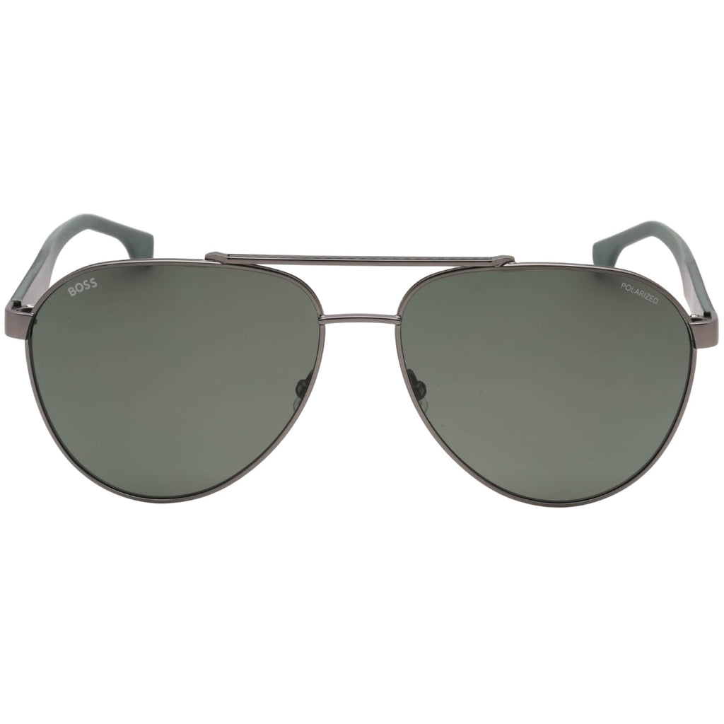 Hugo Boss Grey Green Polarized Lens Matte Ruthenium Sunglasses One Size