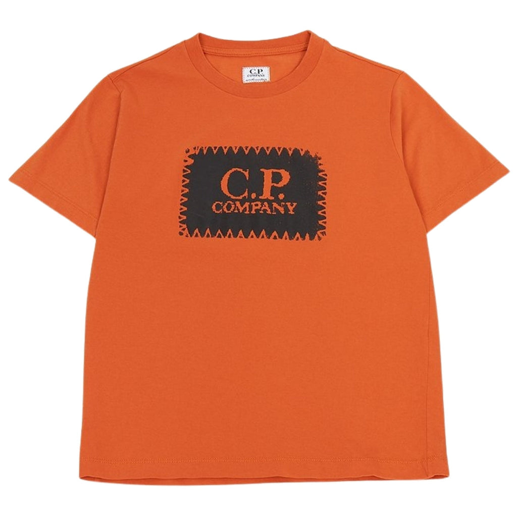 C.P. Company Patch Logo Kids Orange T-Shirt 8Y