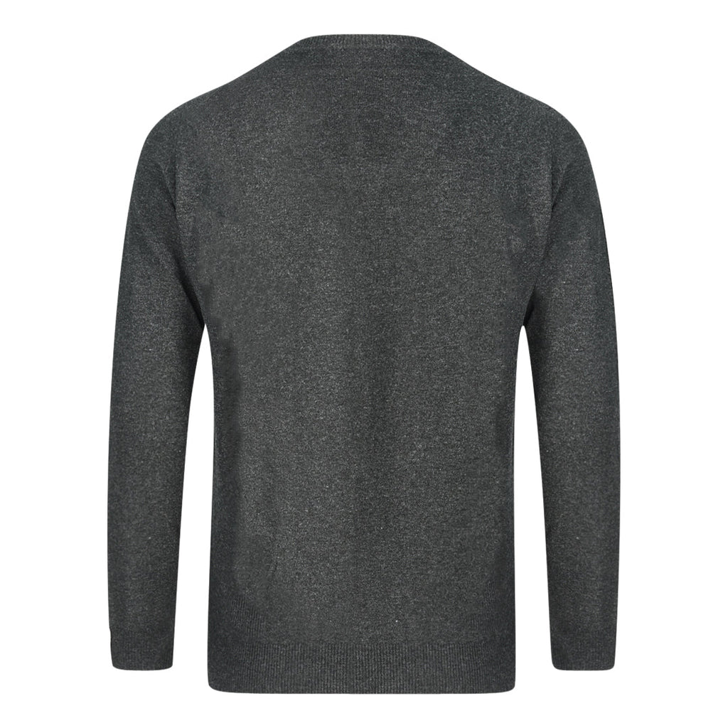 Aquascutum Navy Blue Check A Logo V-Neck Jumper - Nova Clothing