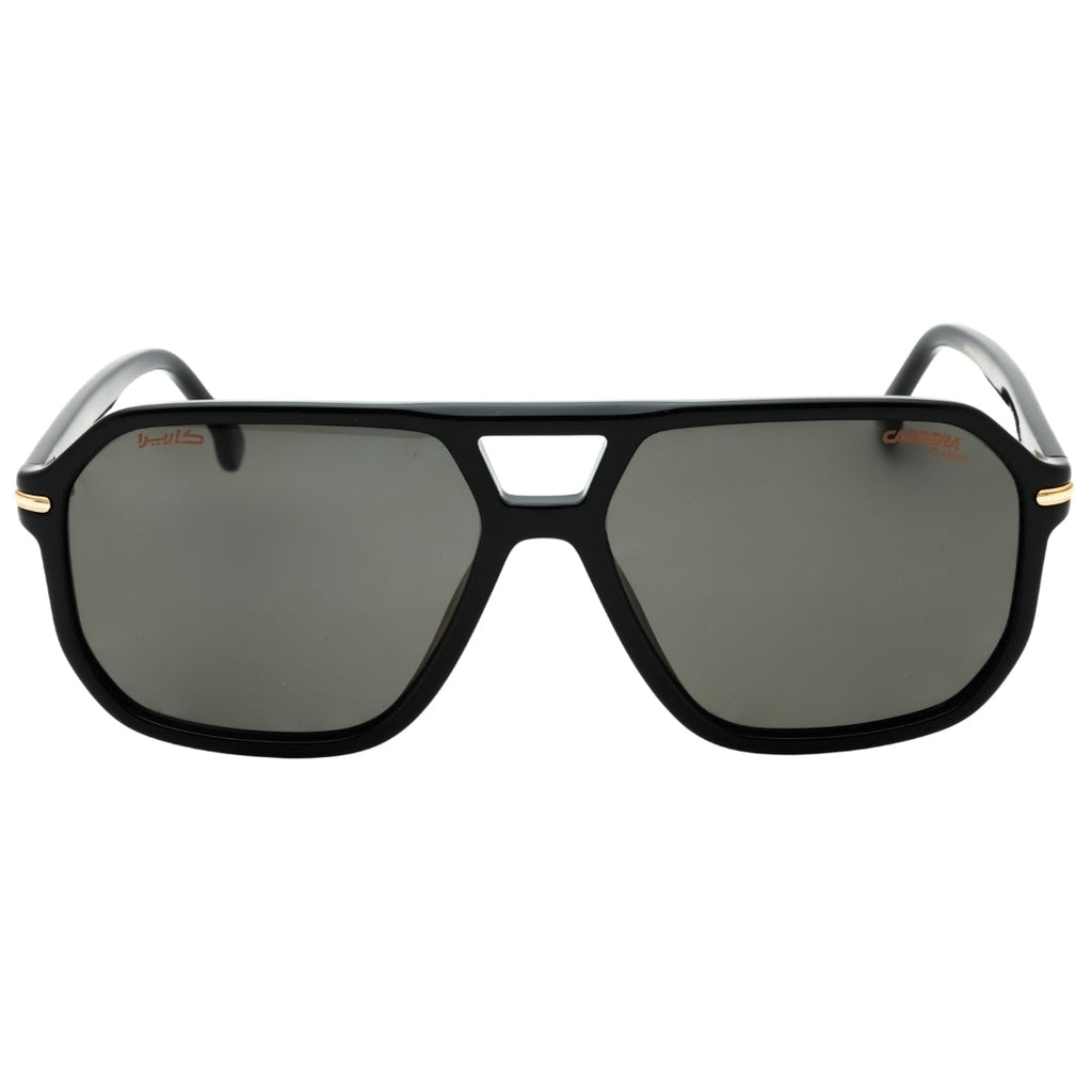 Carrera Grey Lens Gold Detail Black Sunglasses One Size