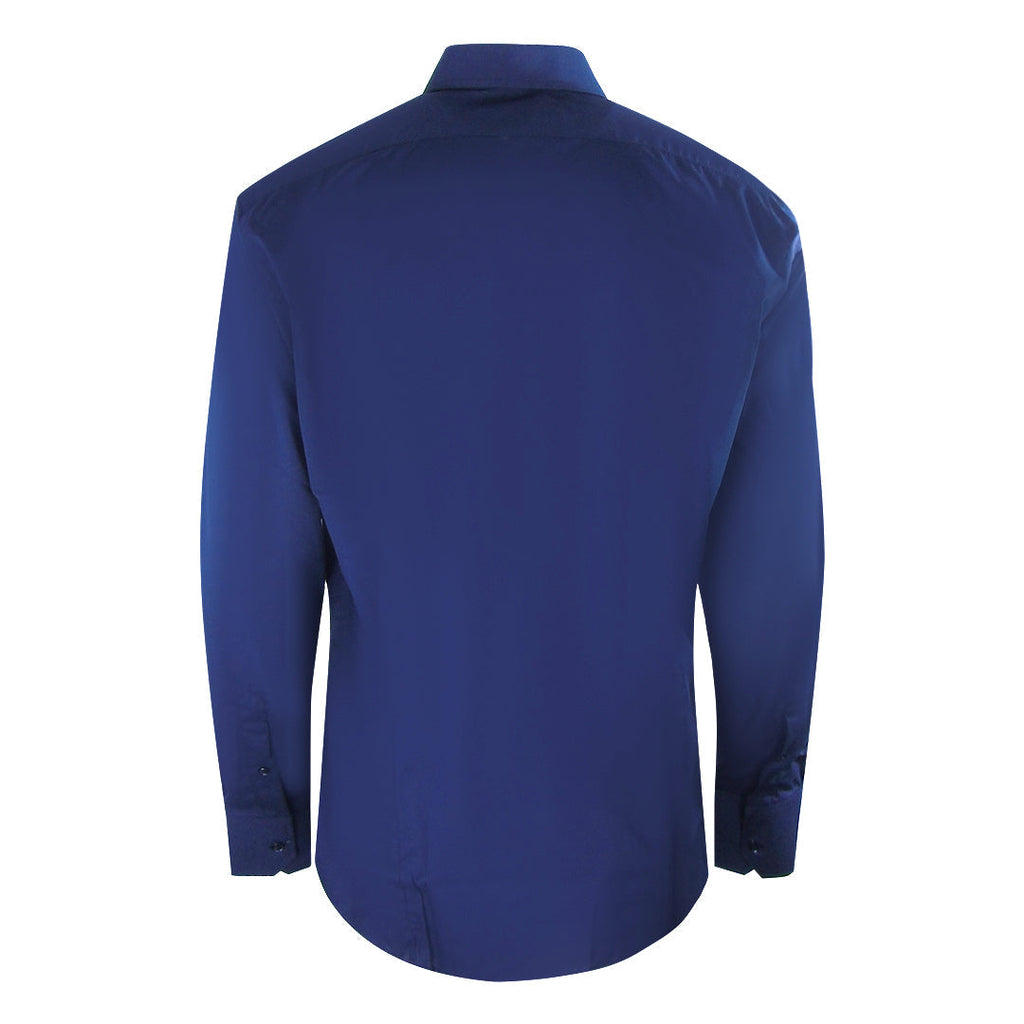 Aquascutum Plain Long Sleeve Navy Blue Shirt XS