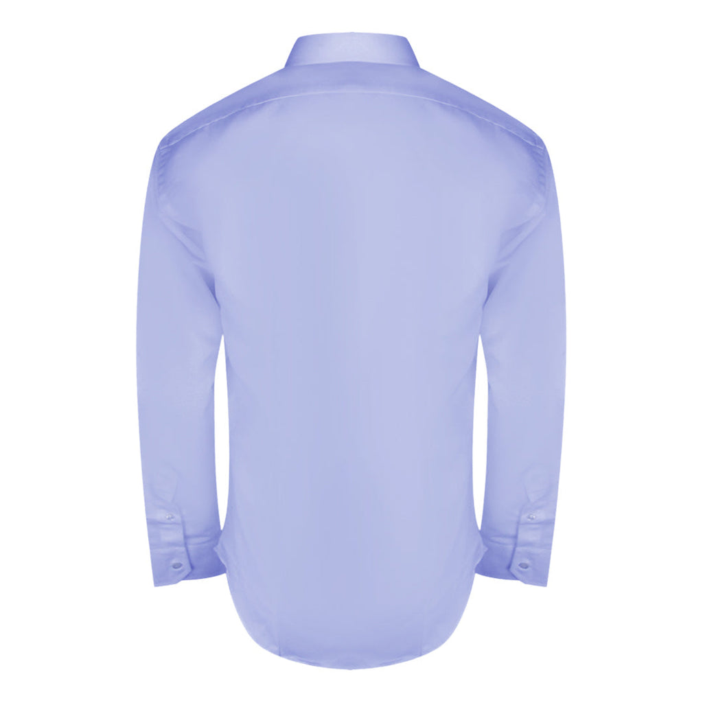 Aquascutum Plain Branded Logo Long Sleeve Blue Shirt