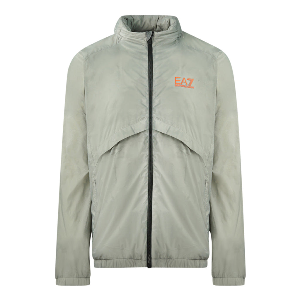 Ea7 Orange Logo On Chest Neutral Grey Jacket - Nova Clothing