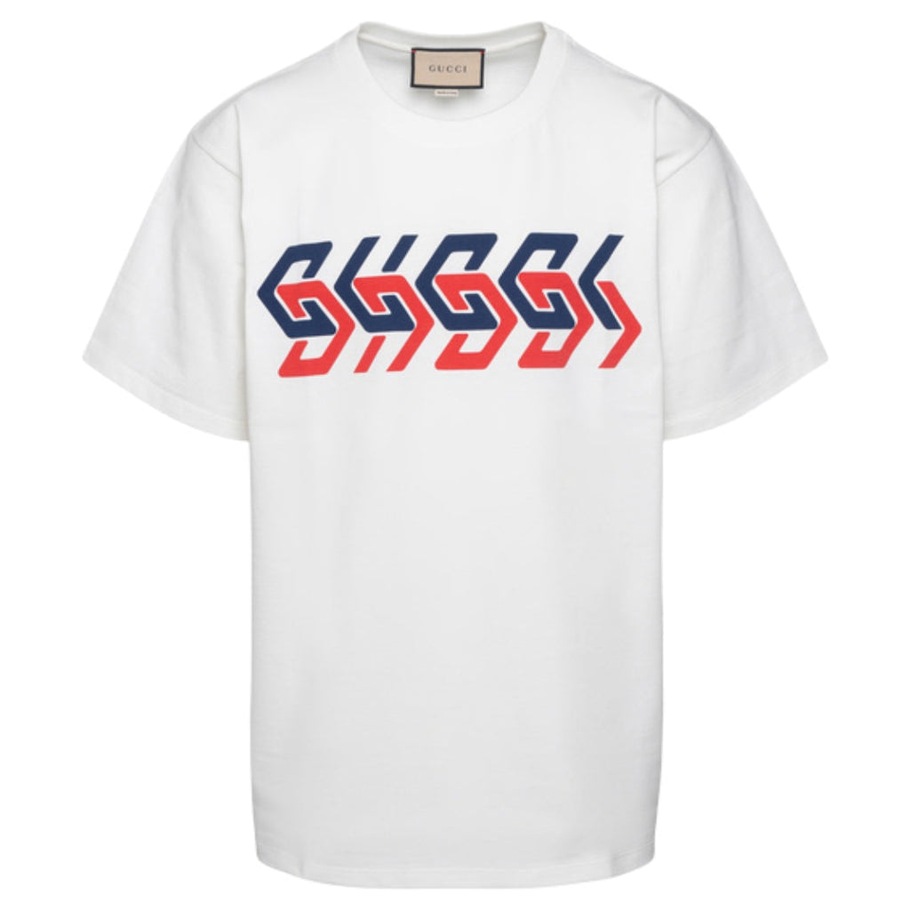 Gucci Mirror Logo Regular Fit White T-Shirt S