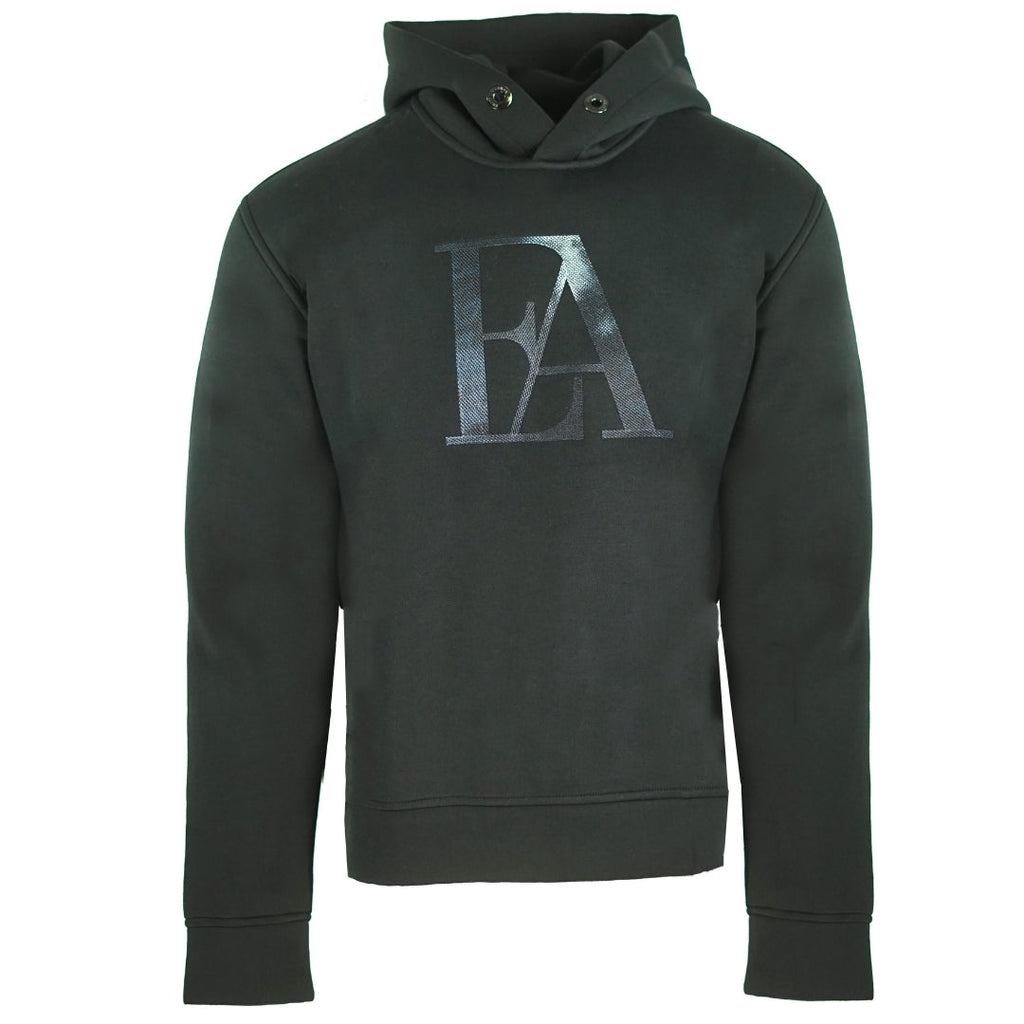 Emporio Armani Large Eagle Logo Black Hoodie - Nova Clothing