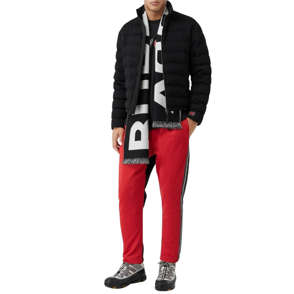 BURBERRY 8054214 Burberry logo-jacquard wool scarf BLACK SCARF MALE One Size