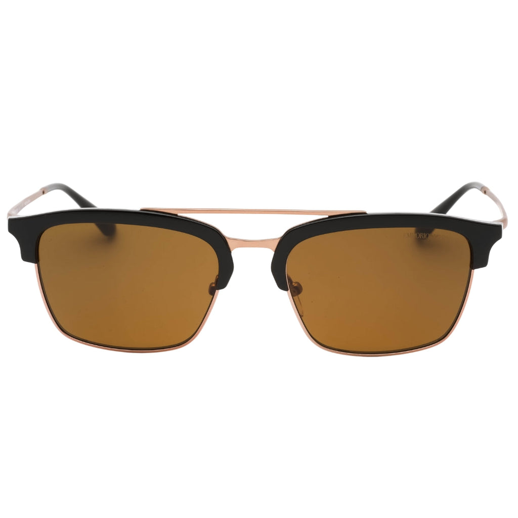 Emporio Armani 0EA4228 320173 Shiny Brown/Matte Pink Gold / Dark Brown Sunglasses One Size
