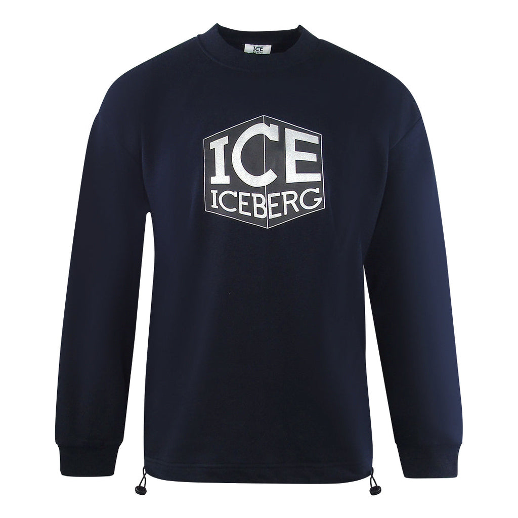 Ice Iceberg S1M-E01163416685 Navy Blue Crewneck Jumper Mens S