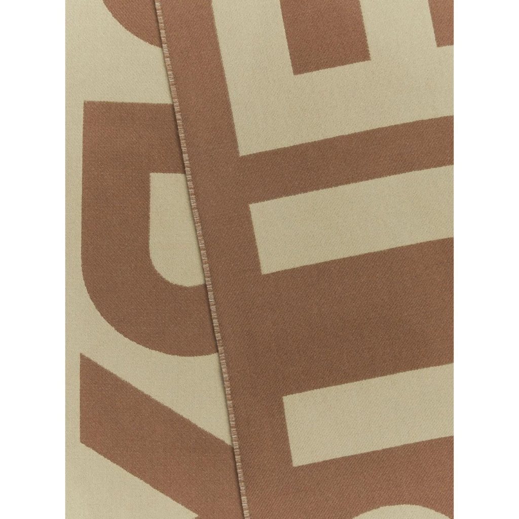 BURBERRY 8057148 Burberry logo wool jacquard scarf BIRCH BROWN SCARF MALE One Size
