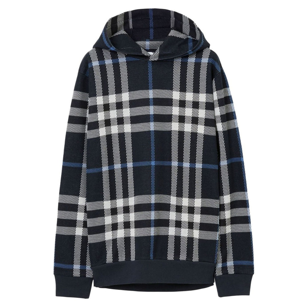 BURBERRY 8070669 Burberry Ferryton Check Hoodie WHITE/DC BLUE IP CHECK Hoodie MALE XS