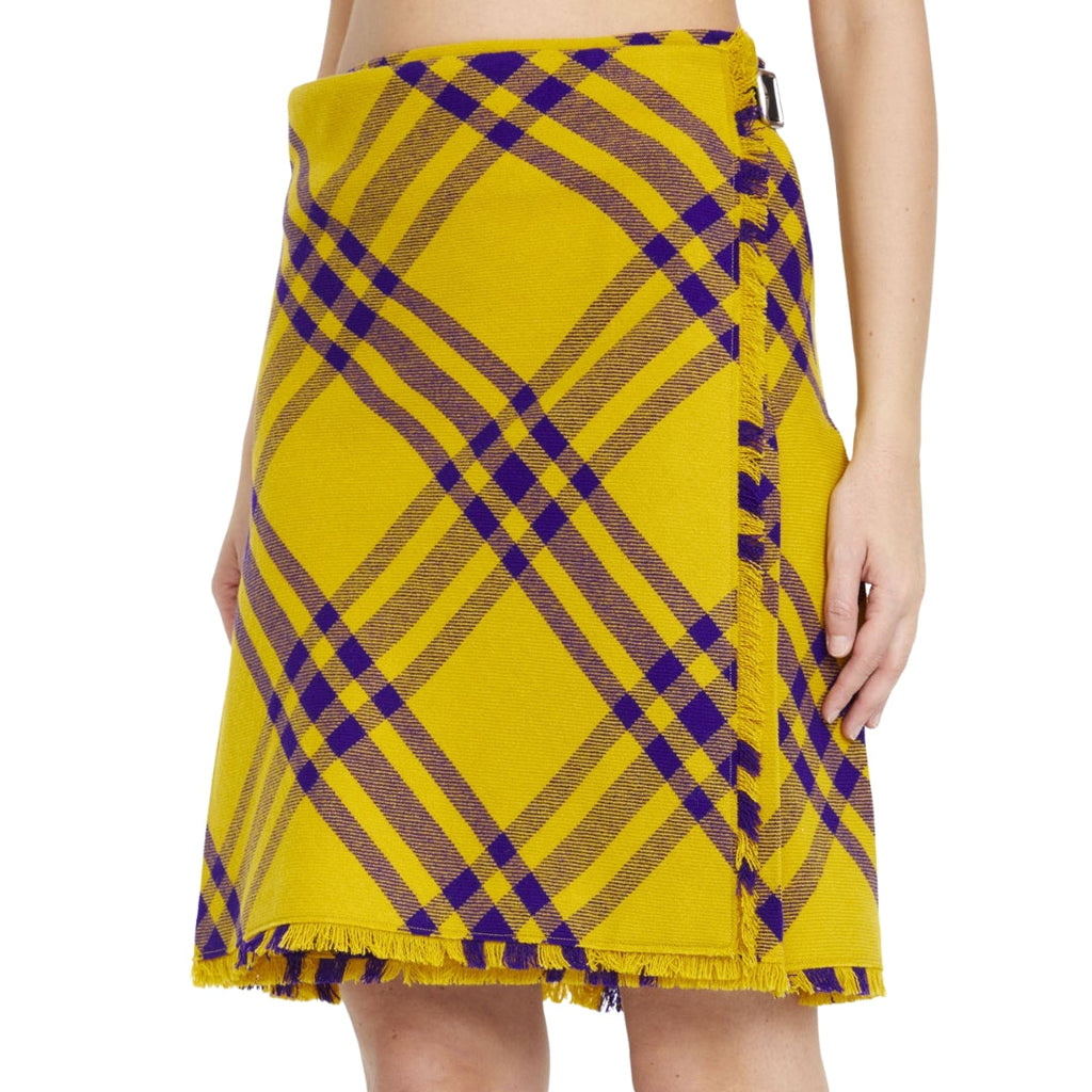 BURBERRY 8077198 Check Wool Kilt Skirt PEAR IP CHECK (Yellow) KILT/SKIRT WOMENS UK 4