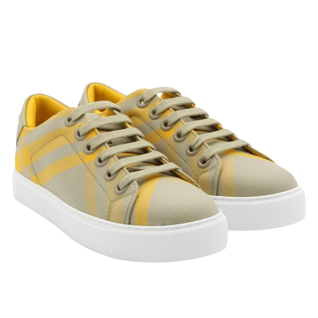 BURBERRY 8077381 Burberry Albridge Lace Up Sneakers HUNTER IP CHECK (Beige) TRAINERS Womens UK 7