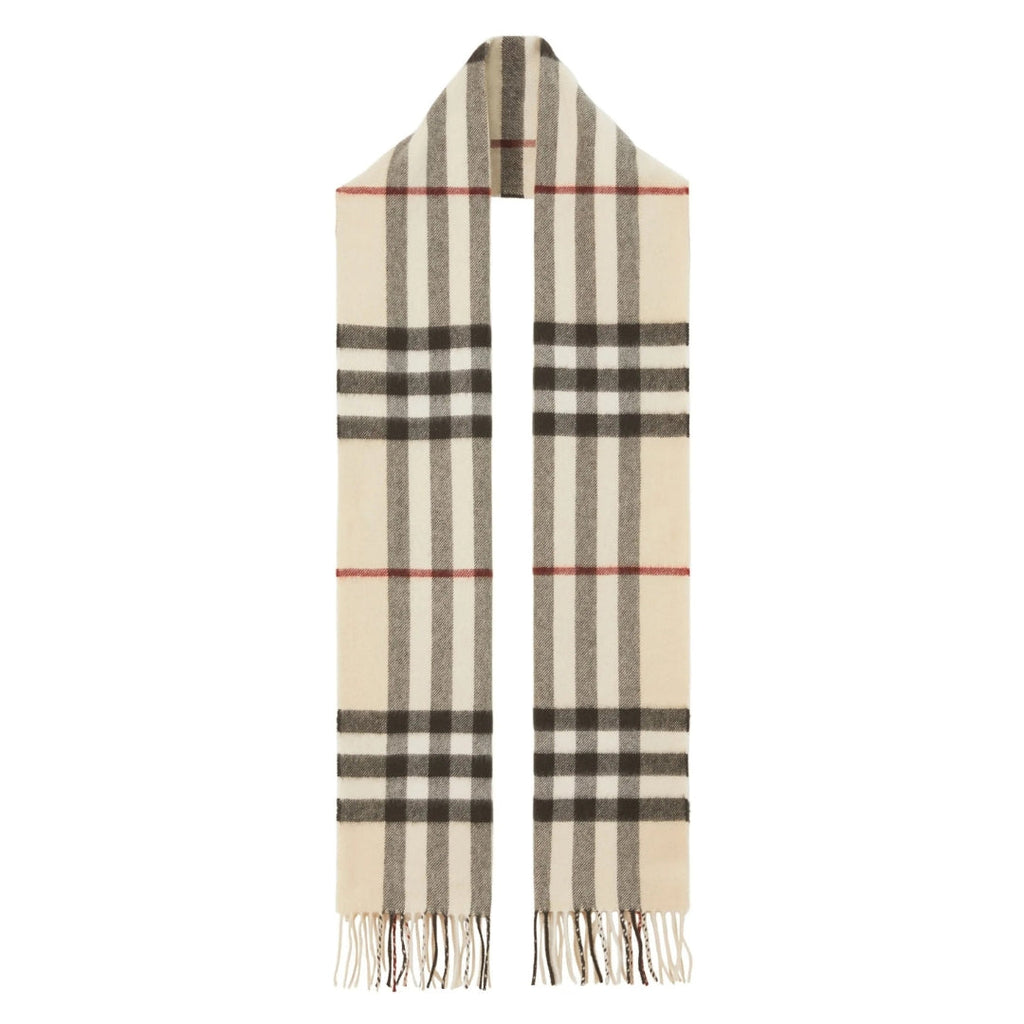BURBERRY 8077884 The Burberry Check cashmere scarf Beige SCARF MALE One Size