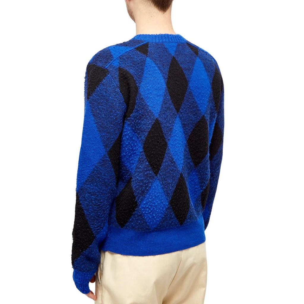 BURBERRY 8078750 Burberry Large Check Crew Knit KNIGHT IP PATTERN (BLUE/BLACK) SWEATSHIRT MALE M