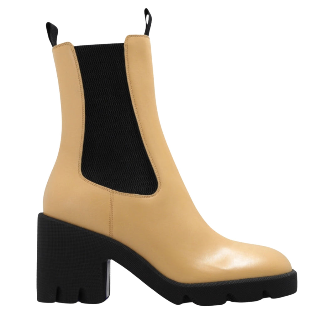 BURBERRY 8080326 Burberry Stride Platform Chelsea Boots CUSTARD (Beige) CHELSEA BOOT WOMENS UK 4