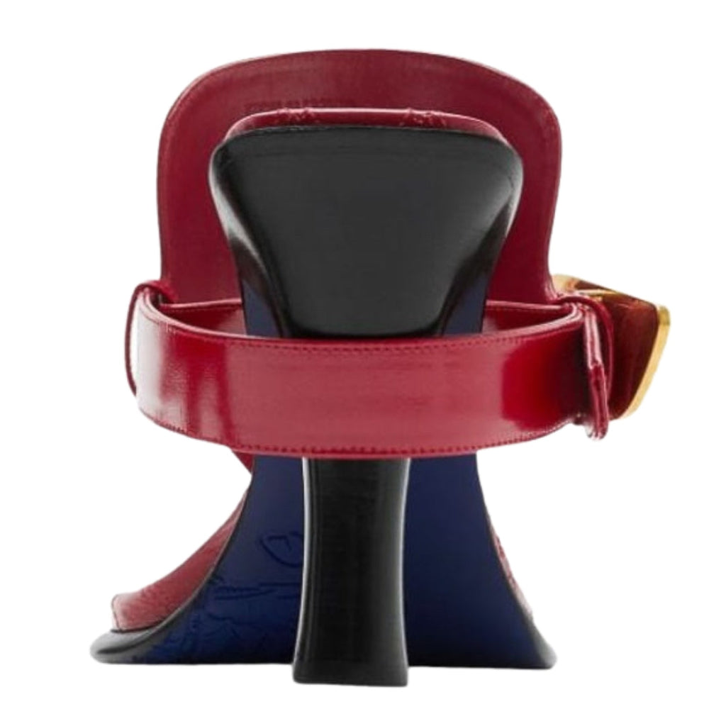 BURBERRY 8085542 Burberry Bay Leather Sandals SCARLET (Red) BAY SANDAL WOMENS UK 5