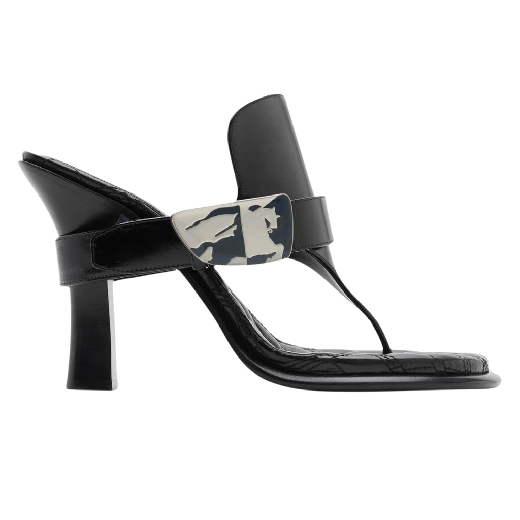 BURBERRY 8085544 Burberry Bay Leather Sandals BLACK BAY SANDAL WOMENS UK 4