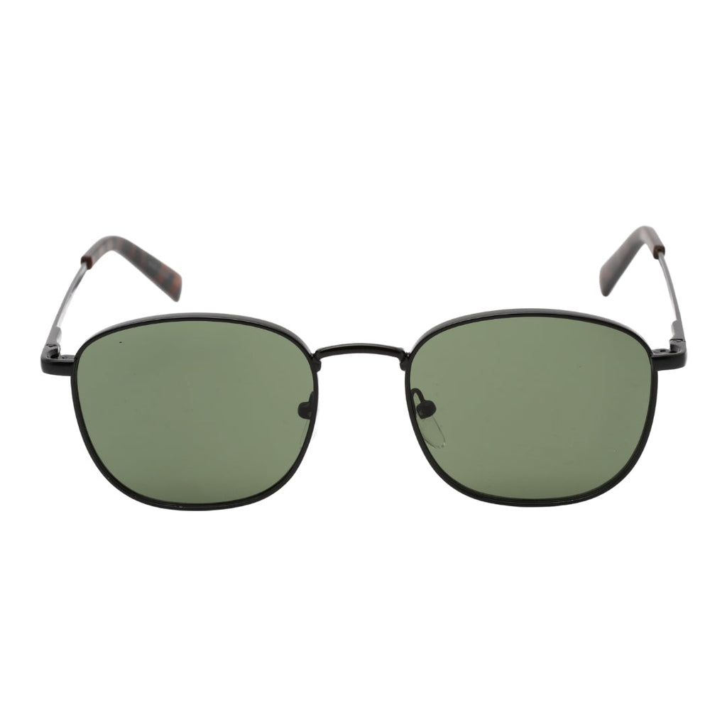 Calvin Klein Solid Green Lens Matte Black Sunglasses One Size