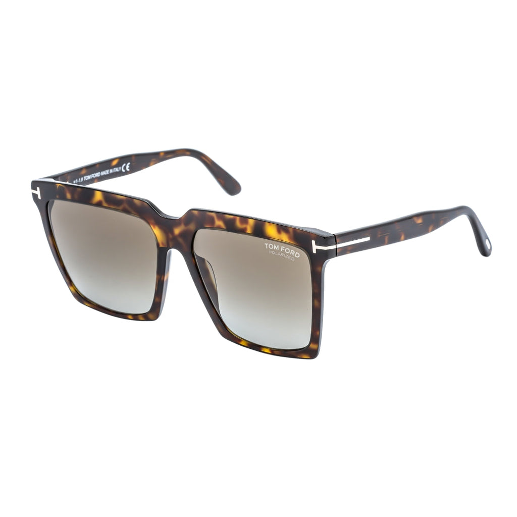 Tom Ford FT0764 Sabrina 52H Dark Havana / Brown Sunglasses Female One Size