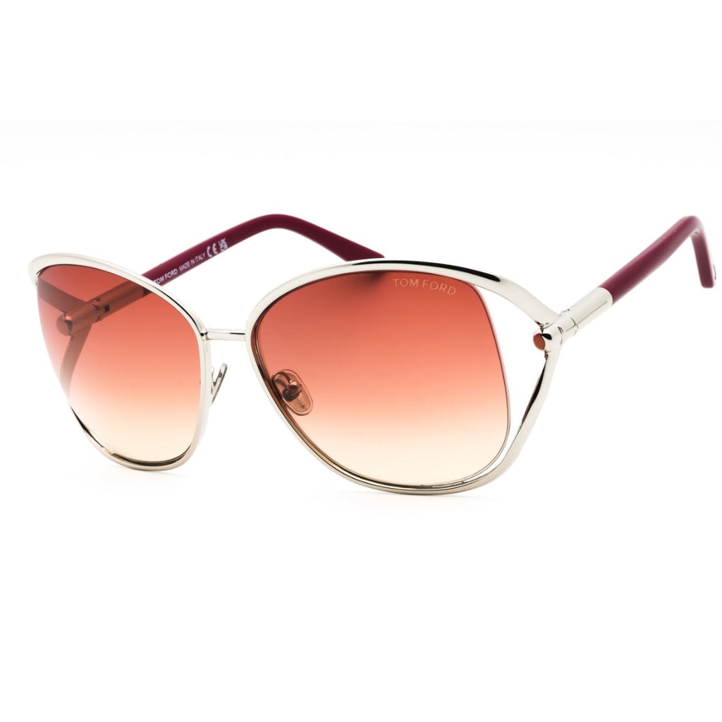 Tom Ford FT1091 16T shiny palladium / gradient bordeaux Sunglasses One Size