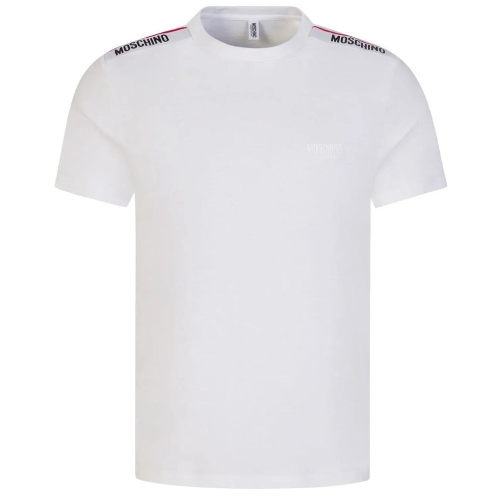 Moschino Taped Shoulder Logo White T-Shirt XL