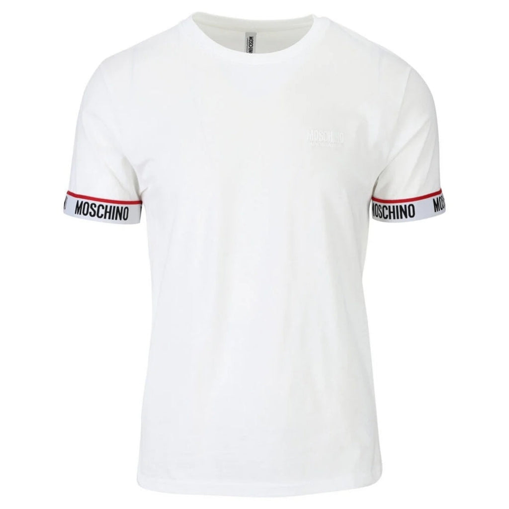 Moschino Taped Sleeve Logo White T-Shirt S