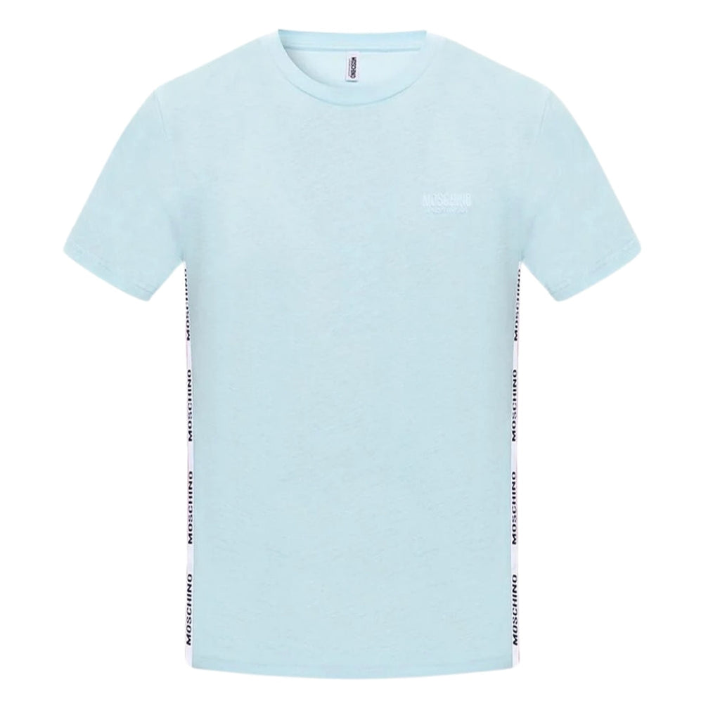 Moschino Taped Hem Logo Light Blue T-Shirt XXL