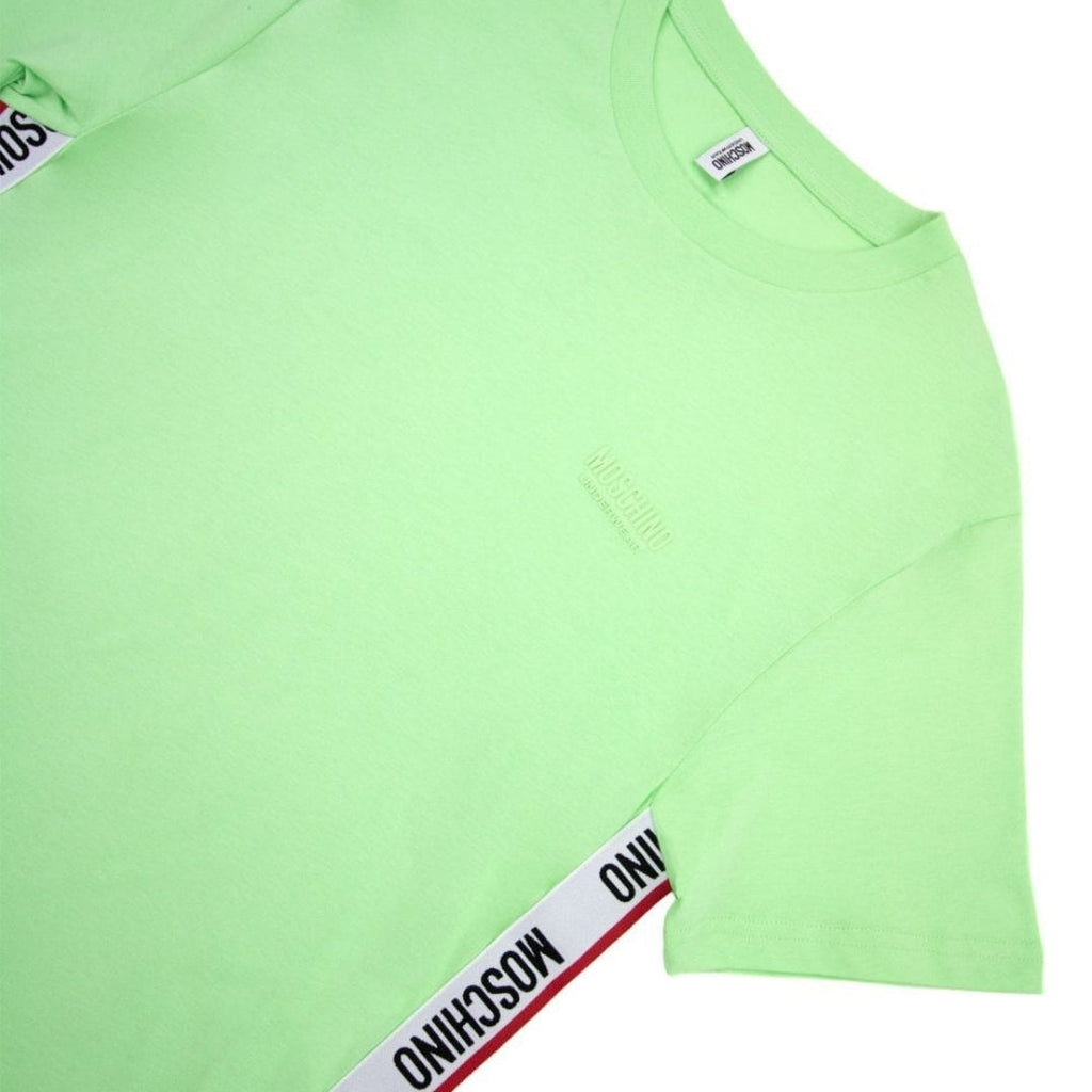 Moschino Taped Hem Logo Green T-Shirt XS