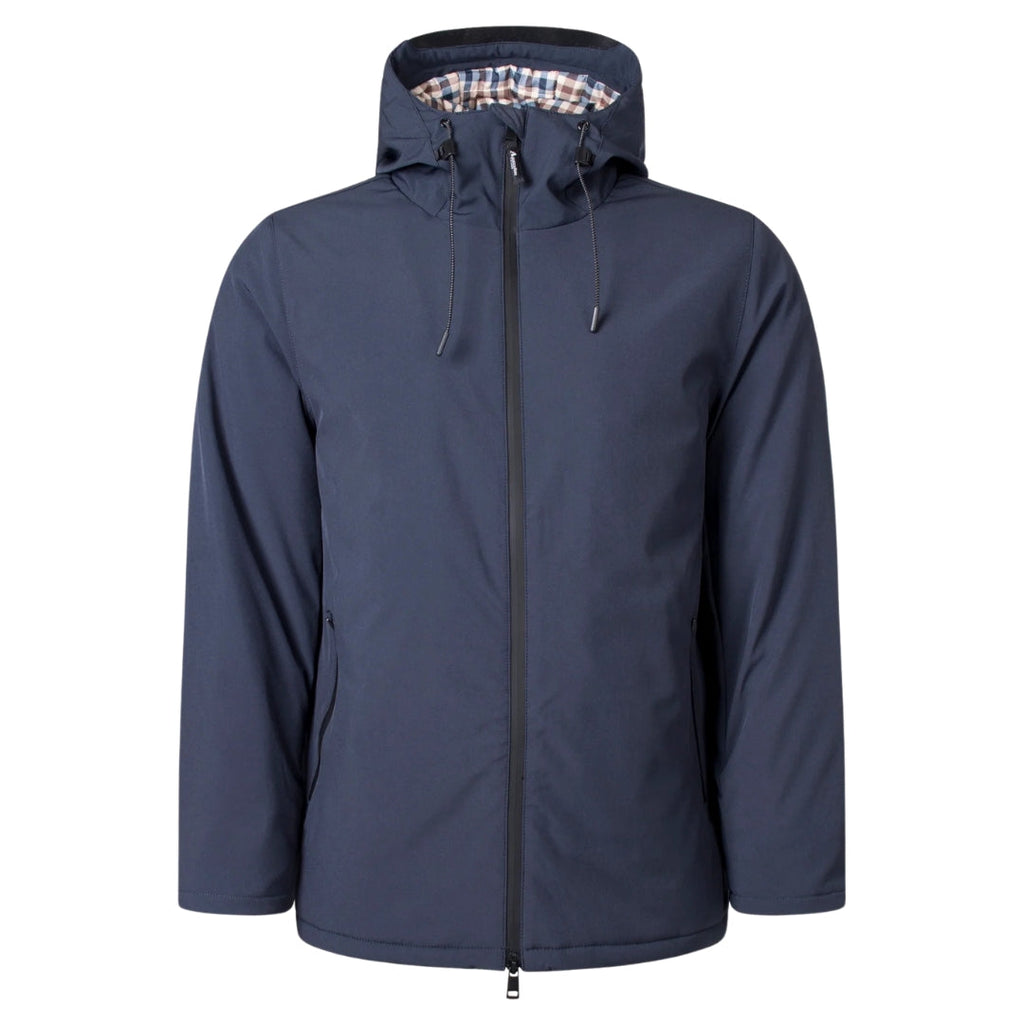 Aquascutum ACTIVE SHELL MID PARKA FW23 JK006 11 Navy Blue Parka Jacket Mens XL