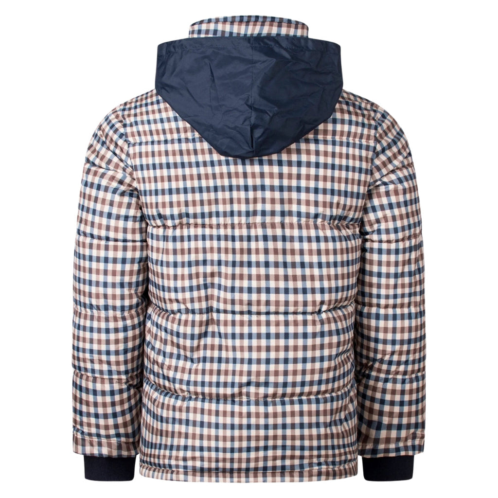 Aquascutum ACTIVE PUFFER JACKET CHECK FW23 JK010 28 Beige Check Jacket Mens S