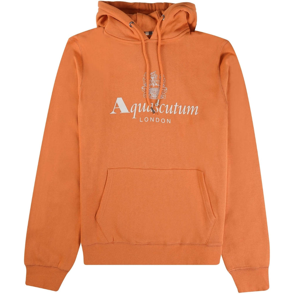 Aquascutum ACTIVE BIG LOGO HOODIE FW23 SW001 23 Orange Hoodie Mens M