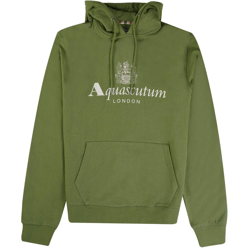 Aquascutum ACTIVE BIG LOGO HOODIE FW23 SW001 27 Green Hoodie Mens S