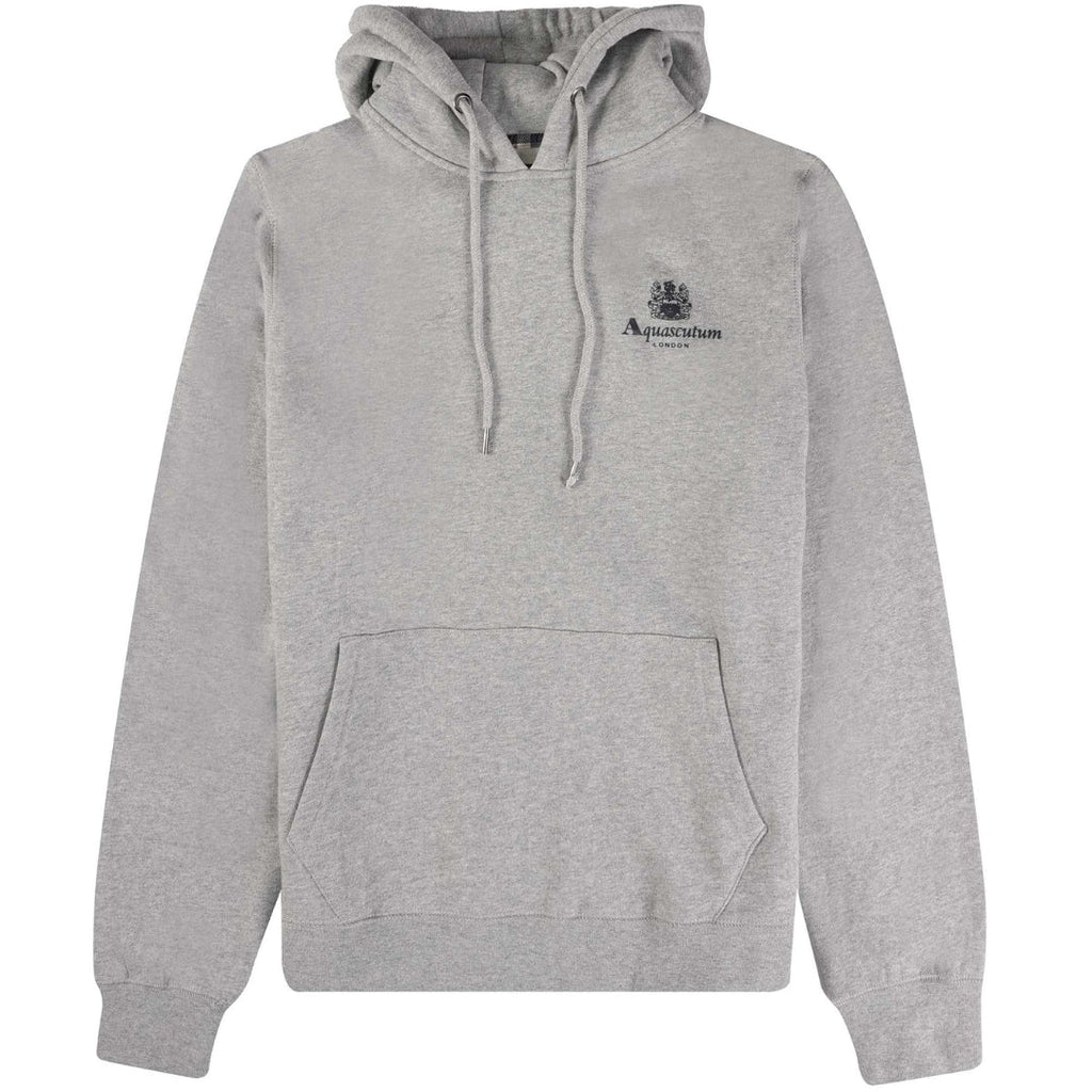 Aquascutum ACTIVE SMALL LOGO HOODIE FW23 SW002 05 Grey Hoodie Mens XXL