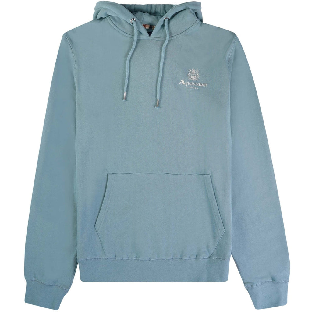 Aquascutum ACTIVE SMALL LOGO HOODIE FW23 SW002 18 Blue Hoodie Mens S