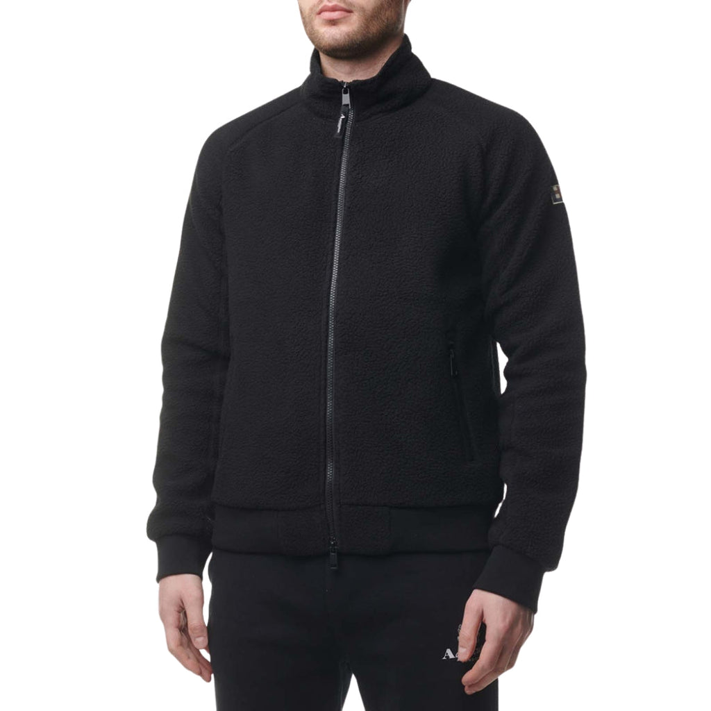 Aquascutum ACTIVE ONE COLOR SHERPA FW23 RF002 16 Black Sherpa Jacket Mens M