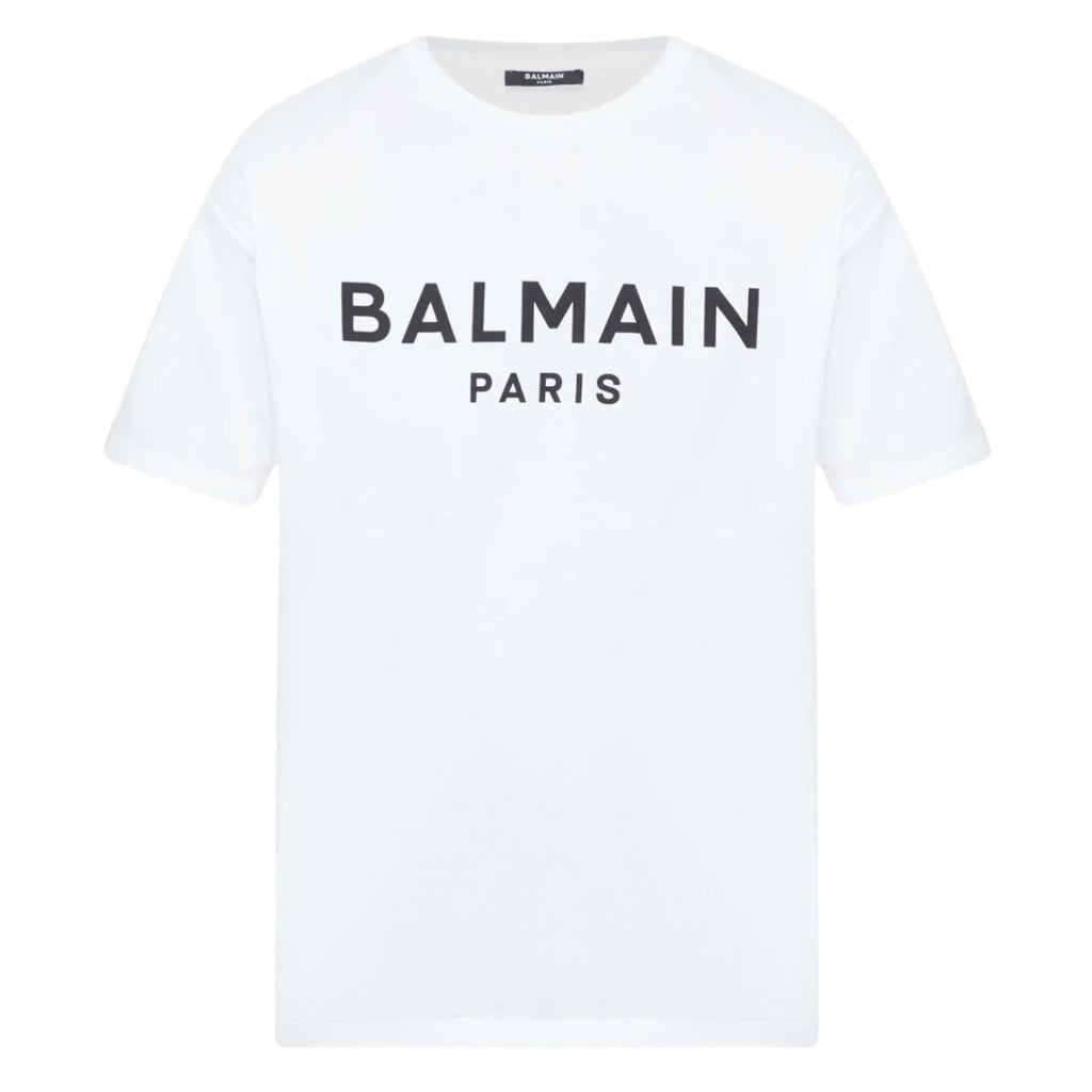 Balmain Paris Bold Brand Logo White T-Shirt AH1EF000BB29 GAB - Style Centre Wholesale