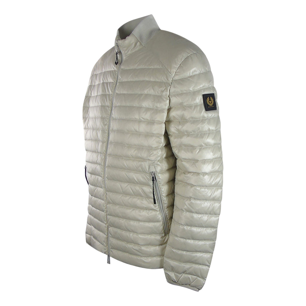 Belstaff Airframe Moonbeam White Shiny Down Filled Jacket XL