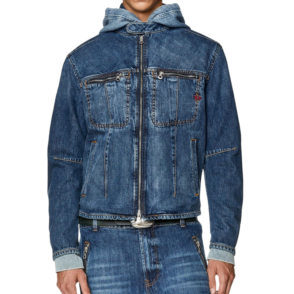 Diesel Back Logo Blue Over Denim Jacket M