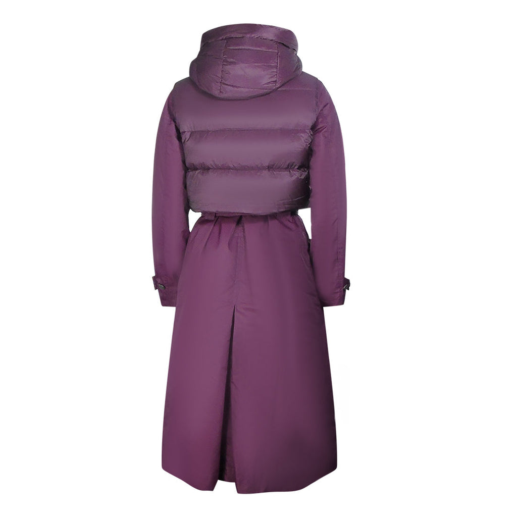 Parajumpers Dawn Purple Hooded Down Trench Coat S