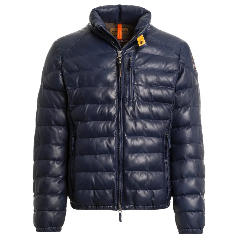 Parajumpers ERNIE LEATHER PMJKLE02 241 PEACOT NAVY BLUE LEATHER JACKET Mens L