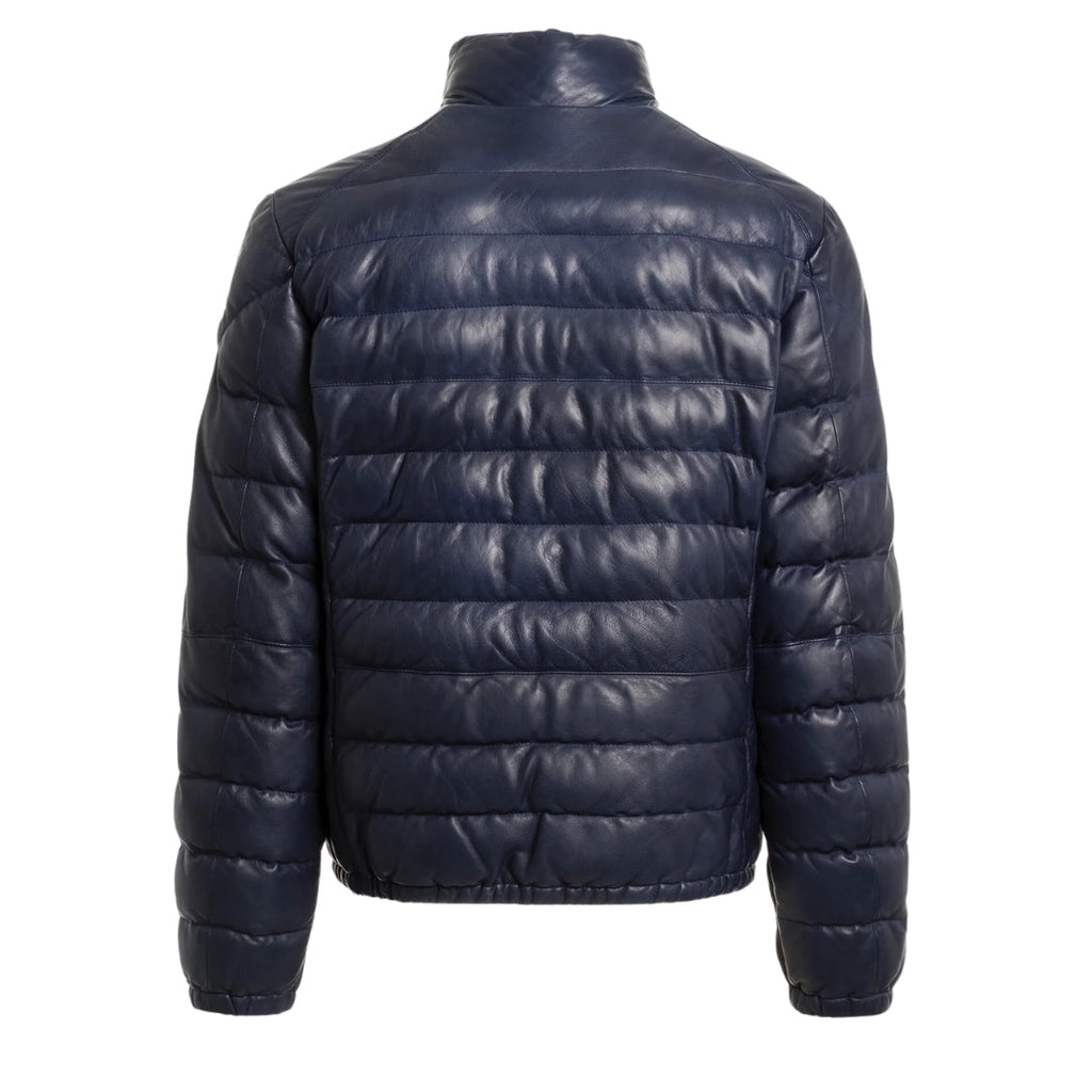 Parajumpers ERNIE LEATHER PMJKLE02 241 PEACOT NAVY BLUE LEATHER JACKET Mens L