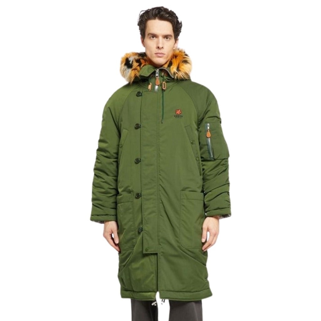 Kenzo Padded Parka Dark Khaki Green Jacket S