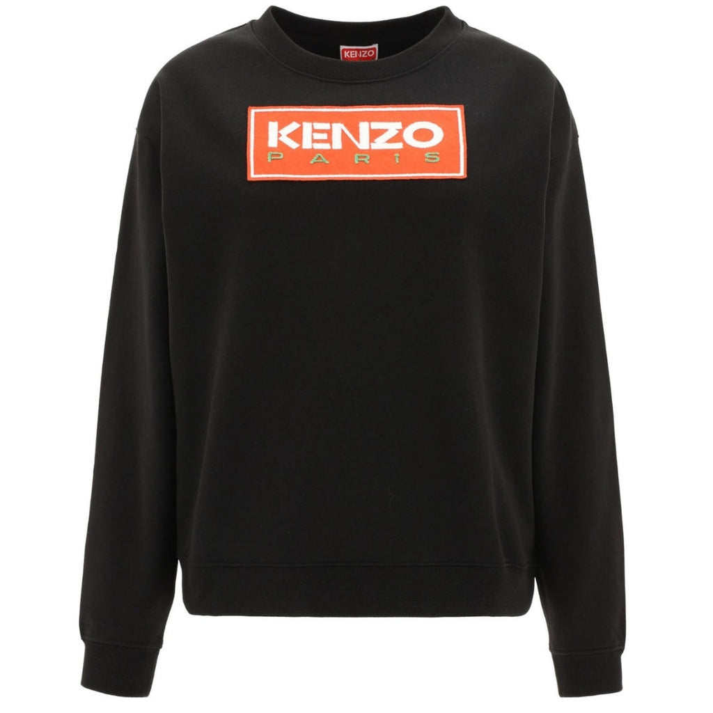 Kenzo Paris Block Logo Womens Black Sweatshirt XS