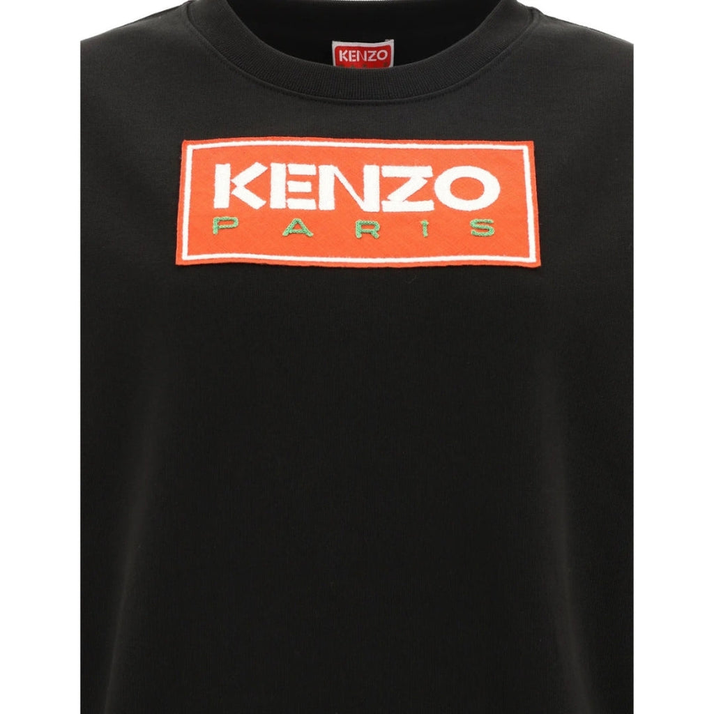 Kenzo Paris Block Logo Womens Black Sweatshirt XS