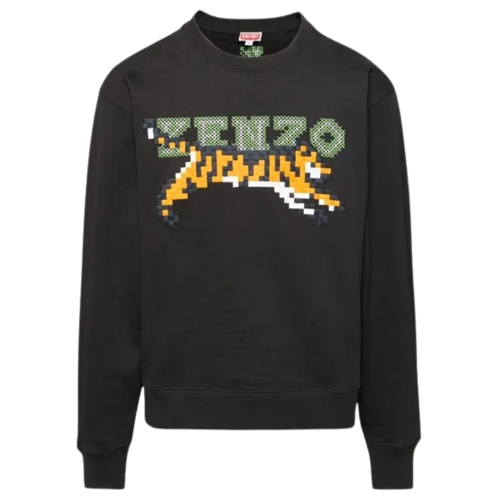 Kenzo Paris Digital Tiger Design Black Sweatshirt S