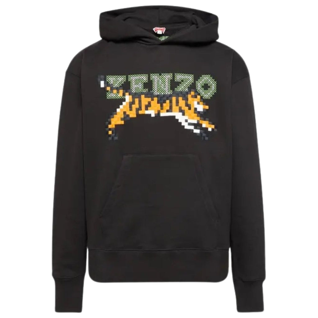 Kenzo Paris Digital Tiger Design Black Hoodie S