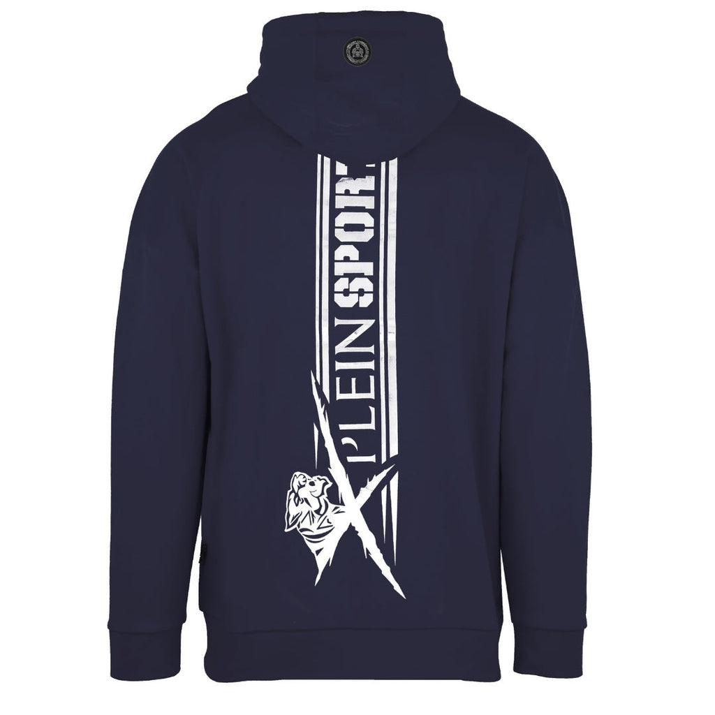 Plein Sport Large Logo On Back Navy Blue Hoodie S