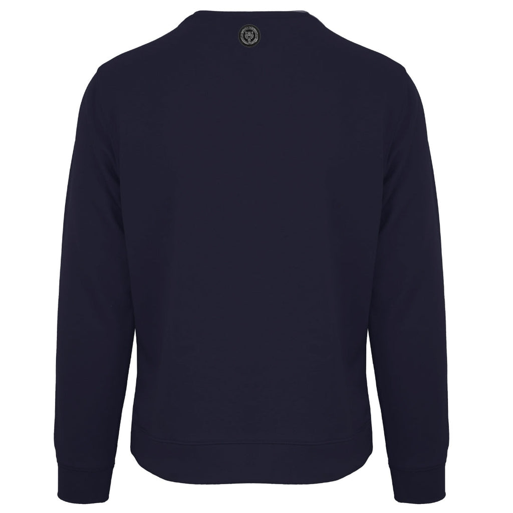 Plein Sport Large Underlined Brand Logo Navy Blue Sweatshirt S