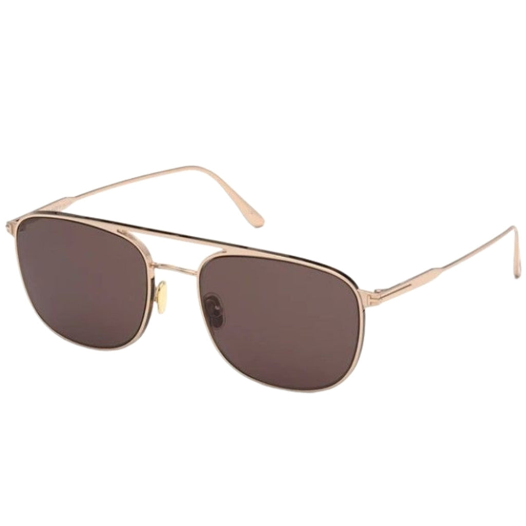Tom Ford Jake Brown Lens Shiny Rose Gold Sunglasses One Size